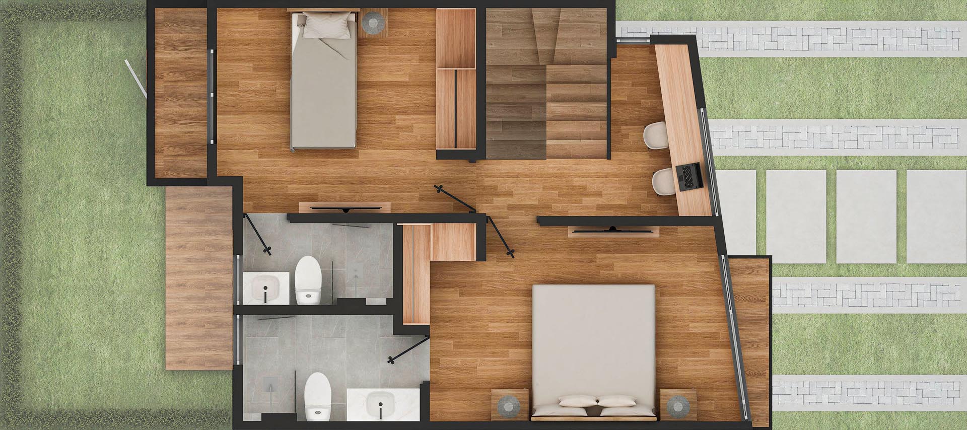 Plano segundo piso de CASA ALMENDRA (B1)