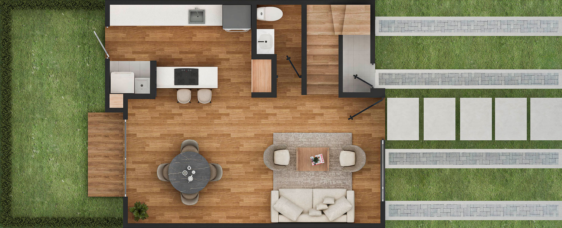 Plano primer piso de CASA BROMELIA (A1)