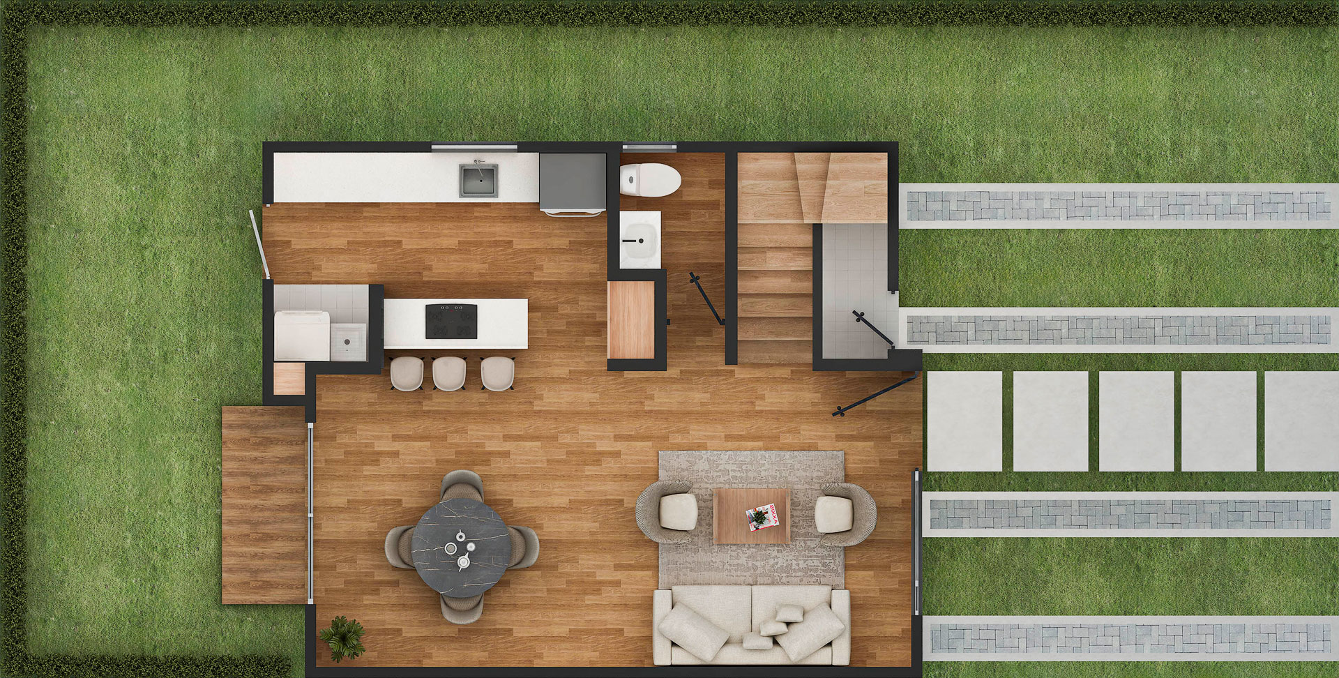 Plano primer piso de CASA CAYENA (A2E)